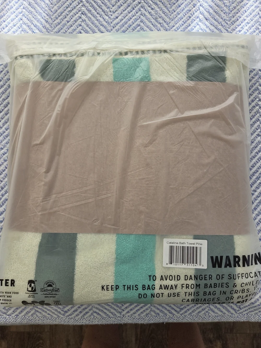 Catalina Bath Sheet in Pine Stripe